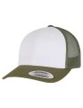 Truckers Cap Beechfield Retro Colored Front Moss Groen-Wit-Olive